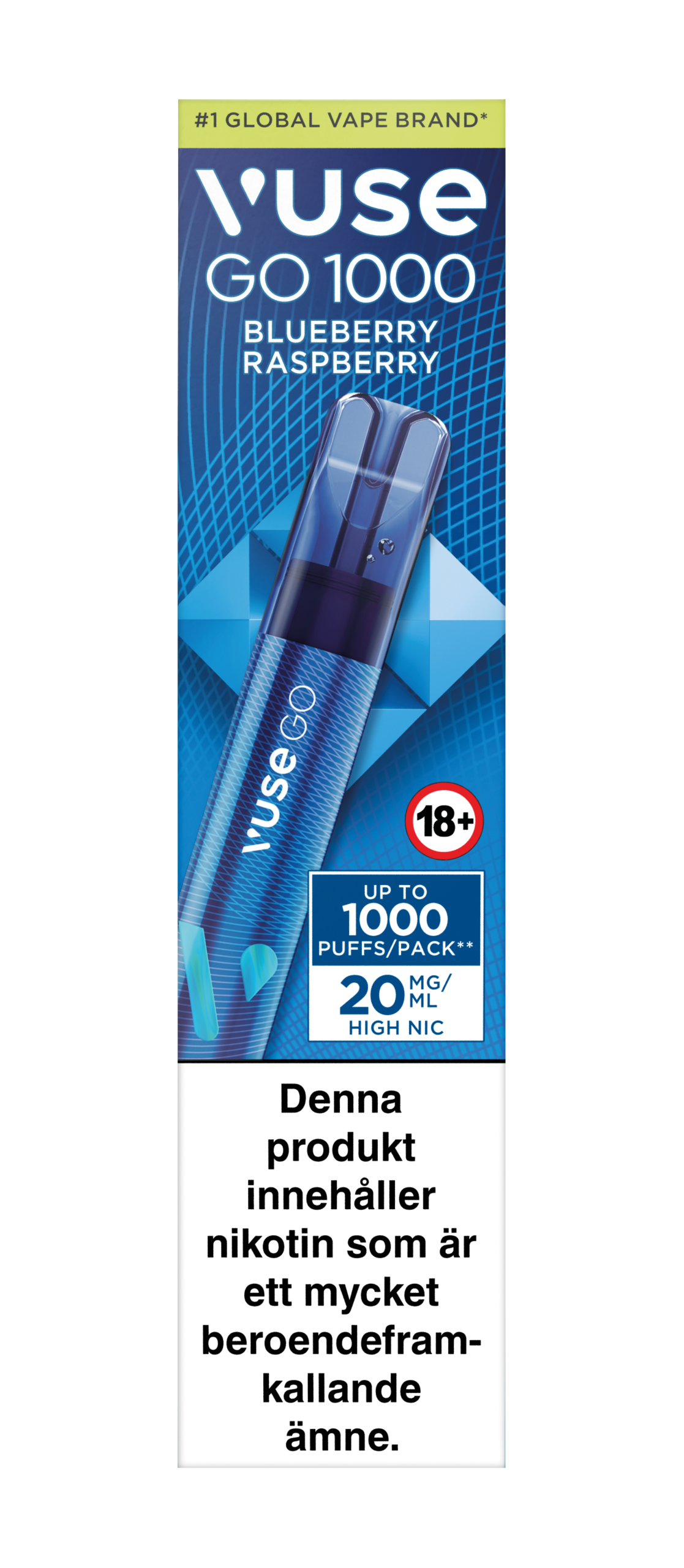 Vuse Go 1000 - Blueberry Raspberry - Engångs Vape 20mg