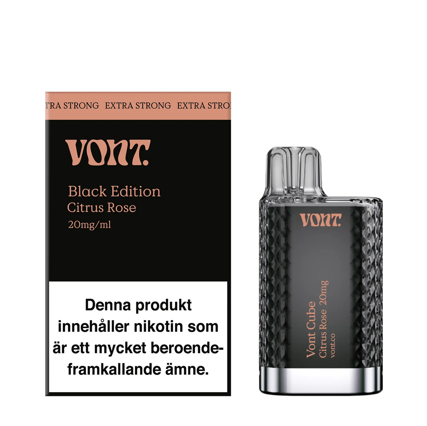 Vont Cube - Black Edition - Citrus Rose - Extra Strong - 20mg Vape