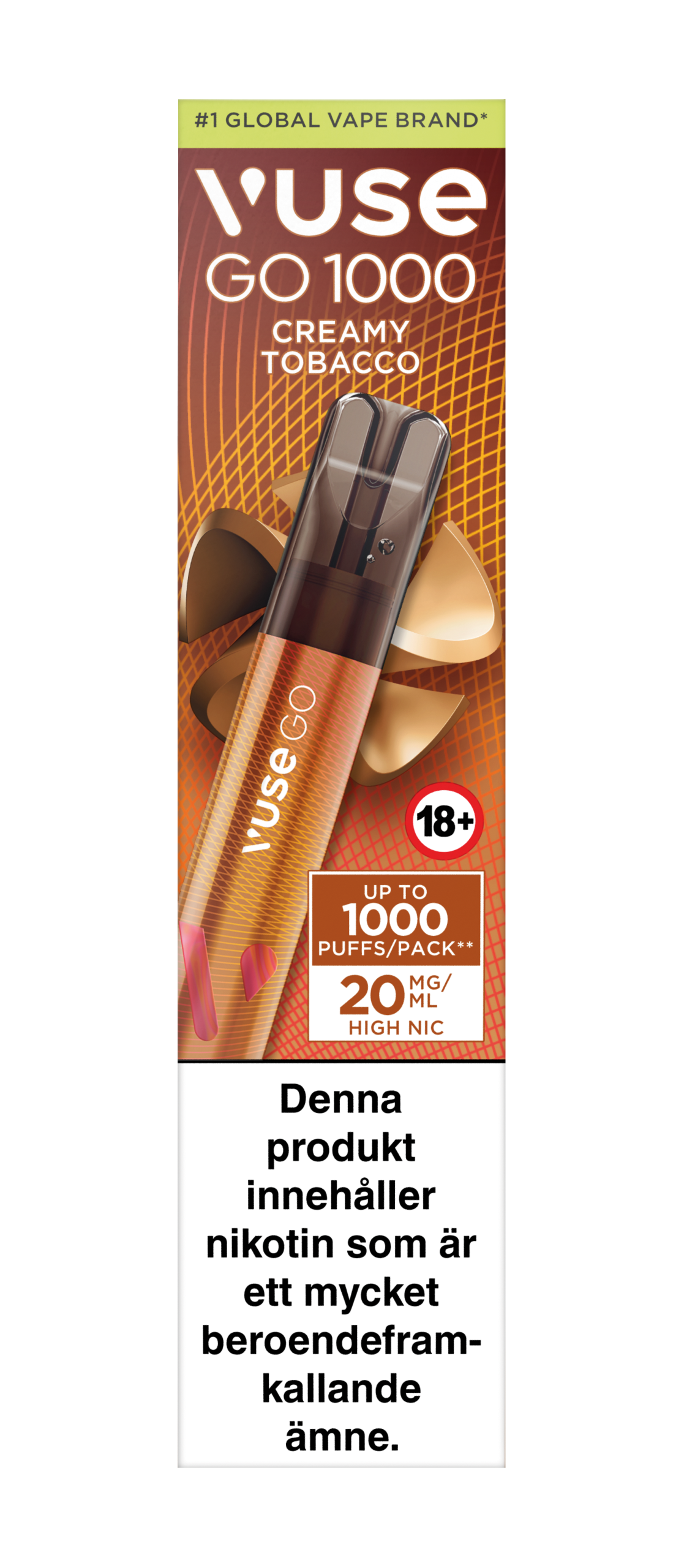 Vuse Go 1000 - Creamy Tobacco - Engångs Vape 20mg