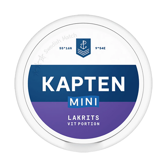 Kapten Mini Lakrits Vit Portion | Swedish Match
