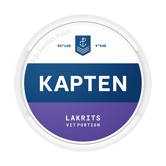Kapten Lakrits Vit Portion | Swedish Match
