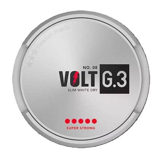 G.3 Volt No8, Slim White Dry - Super Strong - S5 | Swedish Match