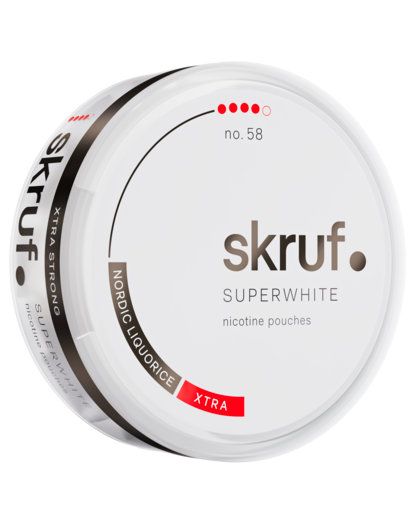 Skruf Superwhite no. 58 Nordic Liquorice Xtra Strong