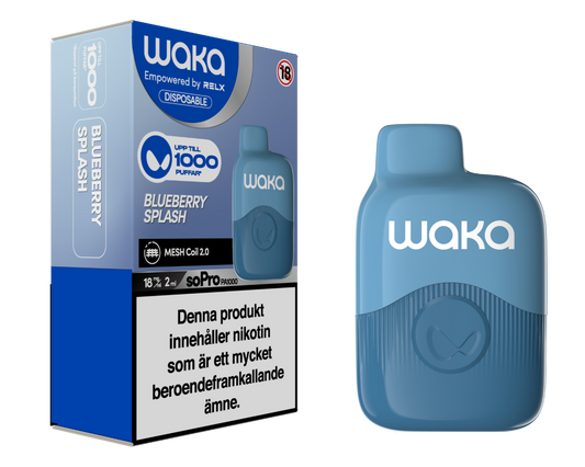 WAKA SoPro PA1000 Blueberry Splash engångsvape 1000 puffar med blåbär