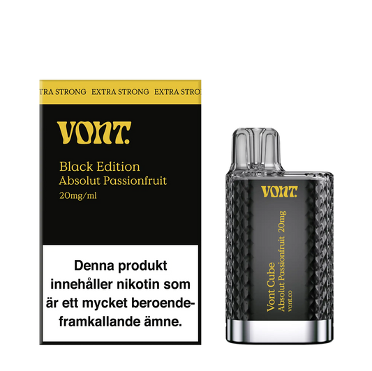 Vont Cube - Black Edition - Absolut Passionfruit - Extra Strong - 20mg Vape