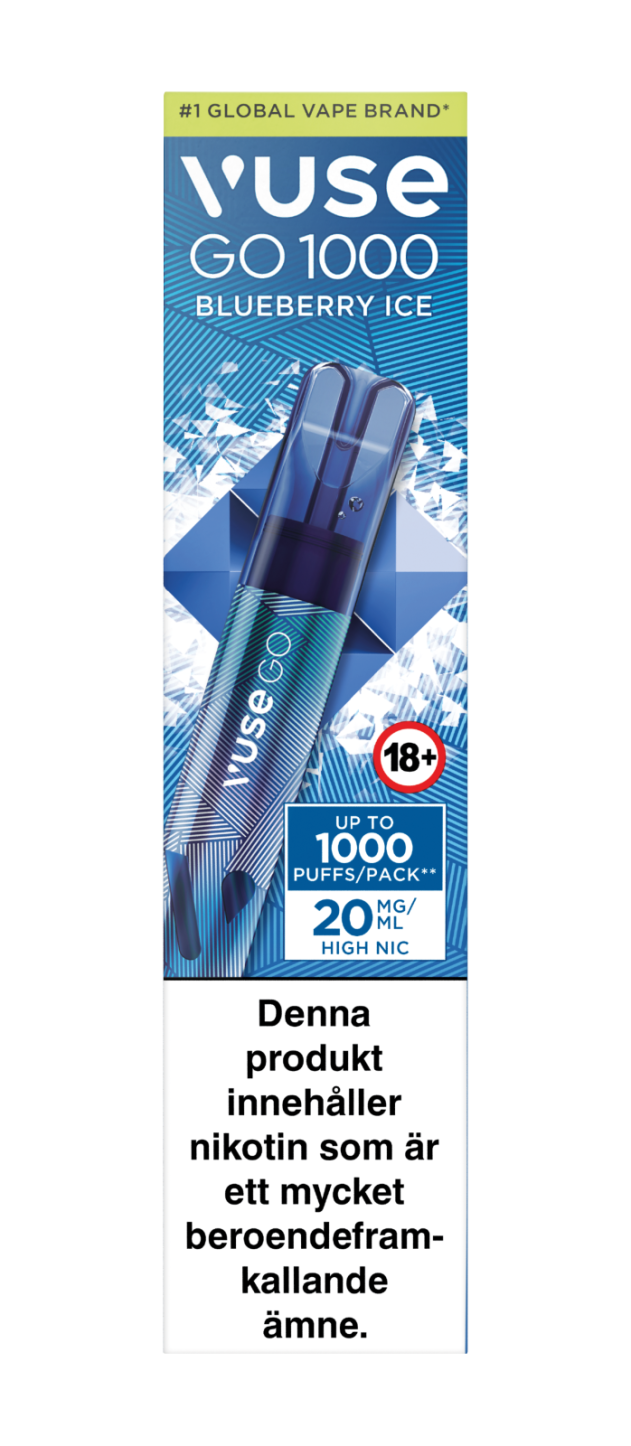 Vuse Go 1000 - Blueberry Ice - Engångs Vape 20mg