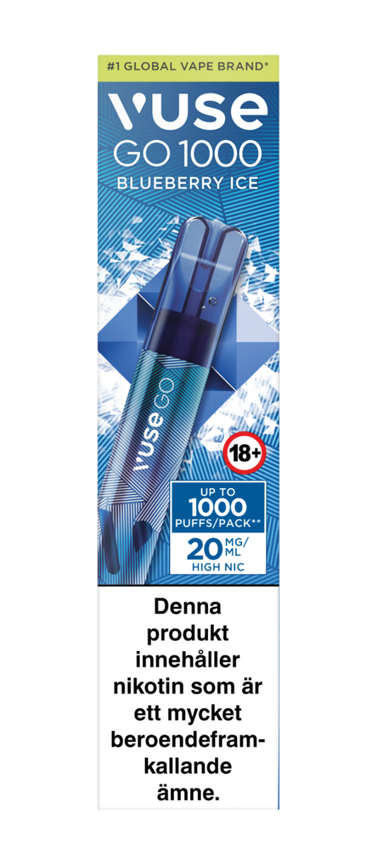 Vuse Go 1000 - Blueberry Ice - Engångs Vape 20mg