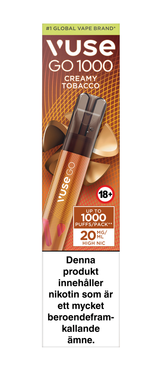 Vuse Go 1000 - Creamy Tobacco - Engångs Vape 20mg