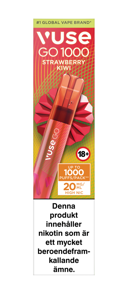 Vuse Go 1000 - Strawberry Kiwi - Engångs Vape 20mg