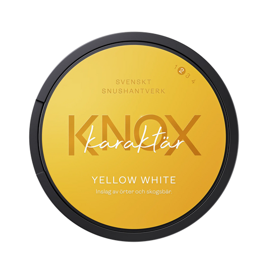 Knox karaktär - Yellow White | Svensk Snushantverk